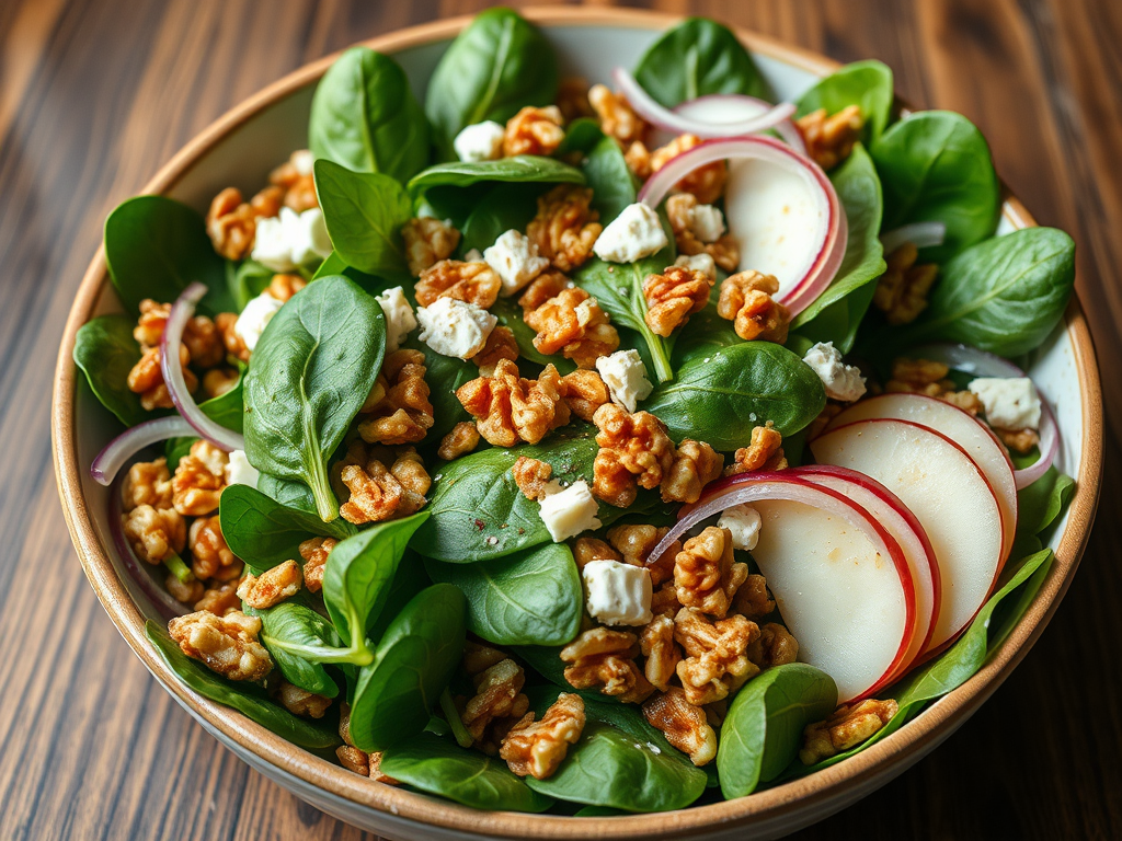 Leaf & Nut Symphony: Spinach-Walnut&nbsp;Salad